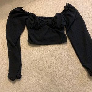 Gorgeous black eyelet crop top. Like new.